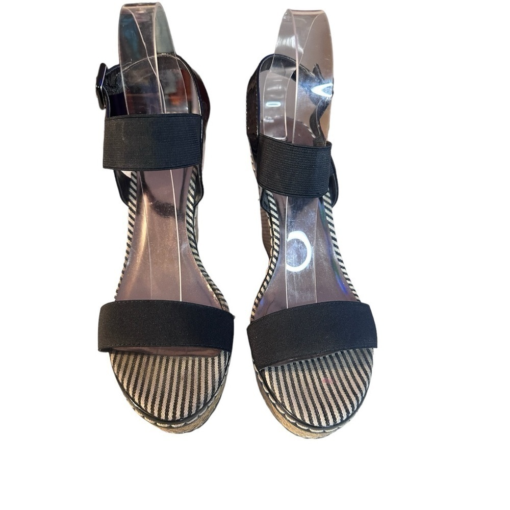 Charles by Charles David Boho Tapia Wedge Platform Heel Black Elastic Upper